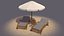 Ombrellone chaise longue in legno