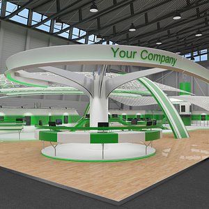 booth exhibition hall 3d model