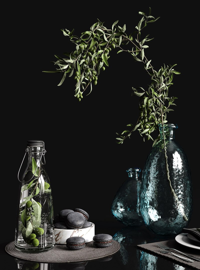 Table Setting Olive Branch Model - TurboSquid 1506551