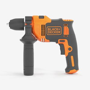 Black  Decker Hammer Drill 710W with Case BEH710K-QS 3D