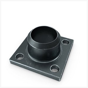 Square Flange Steel Medieval PBR 3D