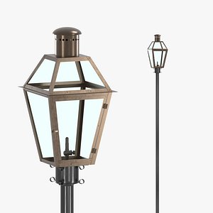 French Quarter Post Mount Gas Lantern