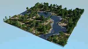 3D river bays blender
