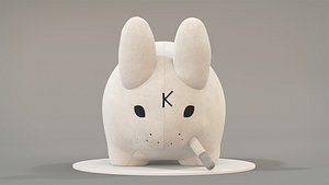 Kidrobot Smorkin Labbit White 14 inch Plush by Frank Kozik