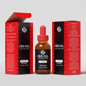 3D model CBD Oil 100 Pure Hemp Cherry