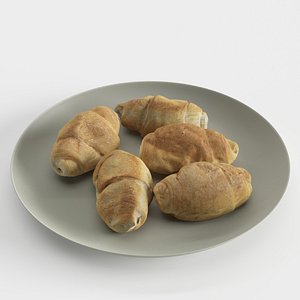croissants plate 3D model