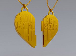 You Are My Missing Half Split Heart Pendants