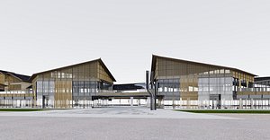 Modern Visitor Center Complex Exterior