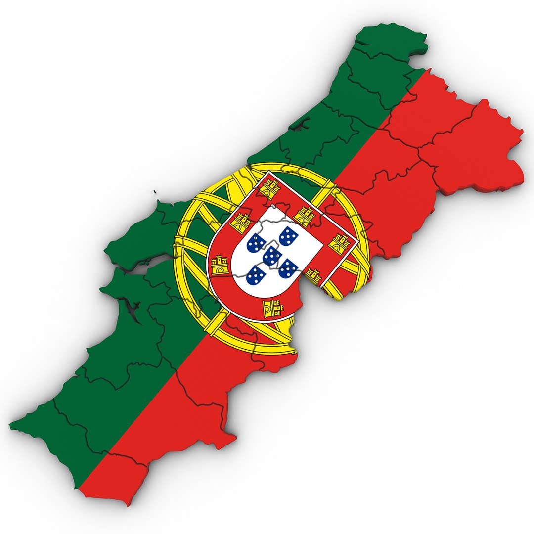3D map illustration of Portugal 12037448 PNG