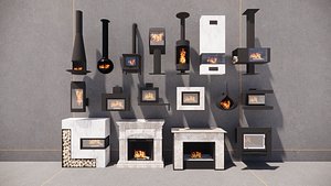 3D model Collection Fireplace -B3