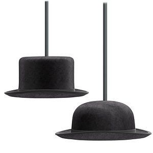 Hanging lamp in the shape of a hat