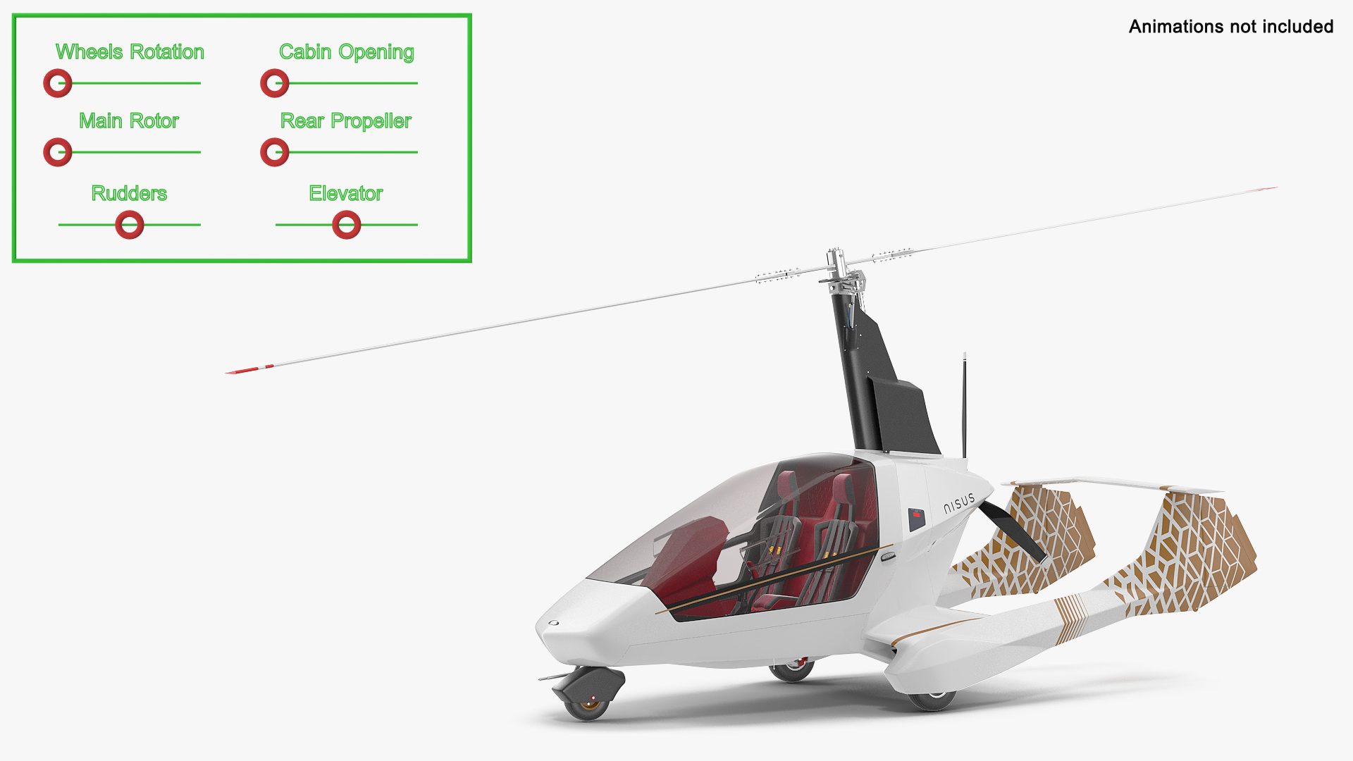 3D model Nisus Gyroplane Rigged TurboSquid 2183335