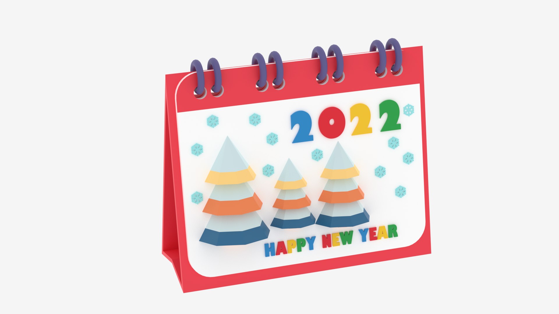 3D Cartoon Desktop Calendar 2022 TurboSquid 1836992