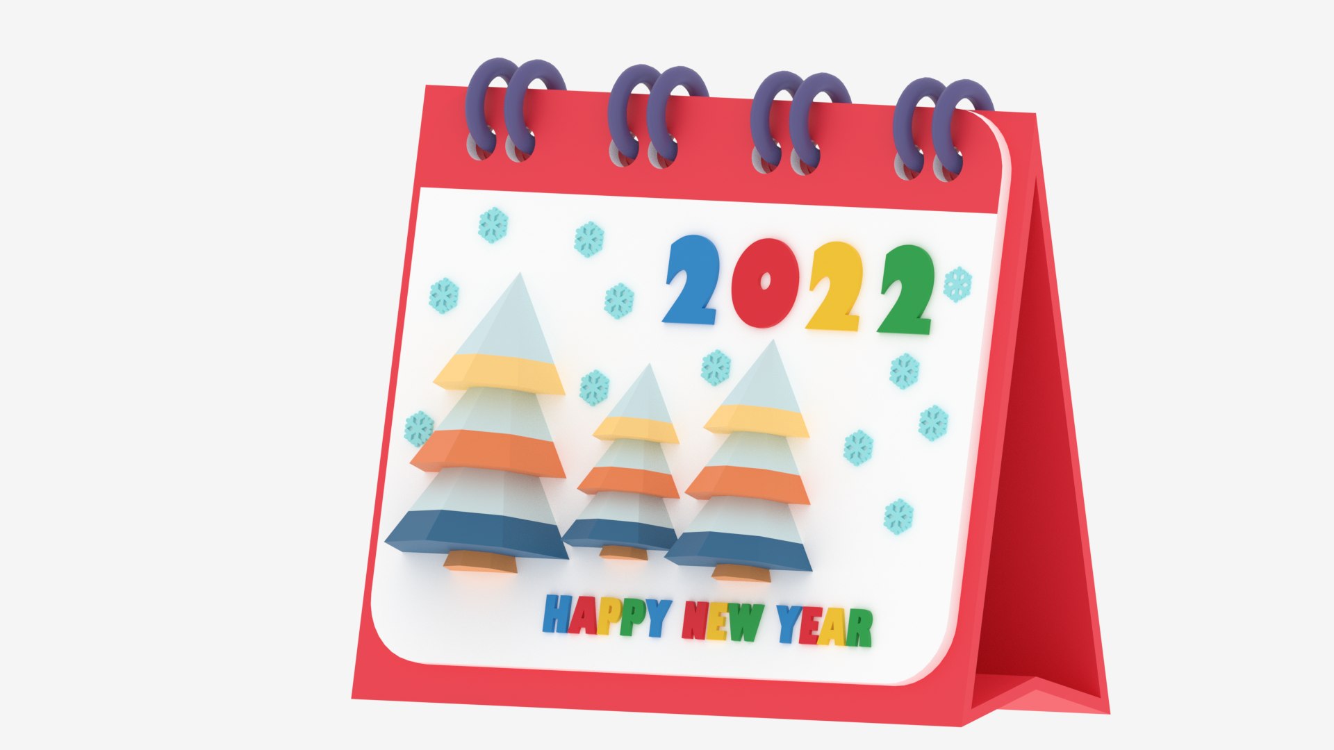 3D Cartoon Desktop Calendar 2022 TurboSquid 1836992