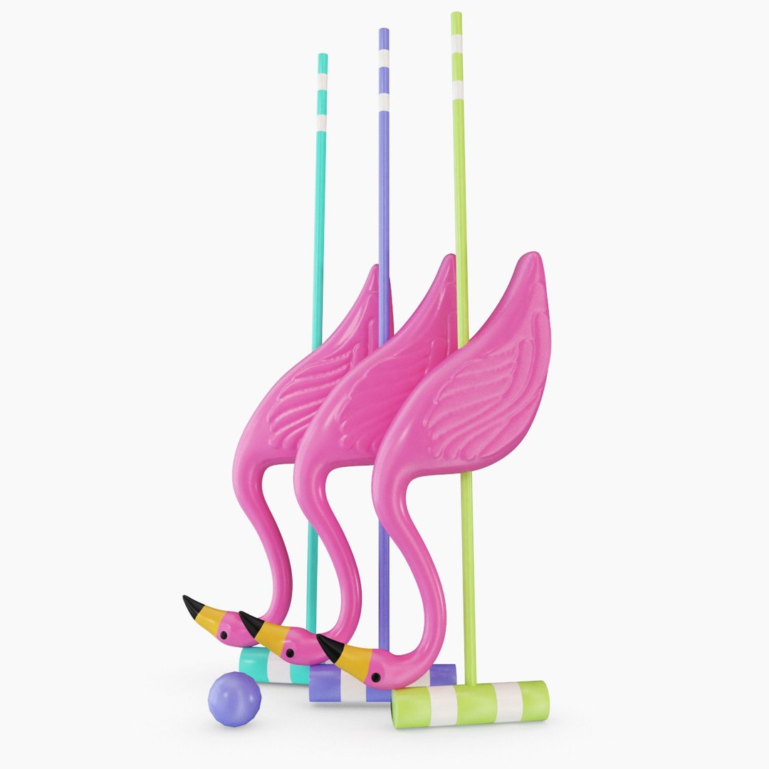 alice wonderland croquet set 3d model