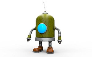 realistic old robot 3D model
