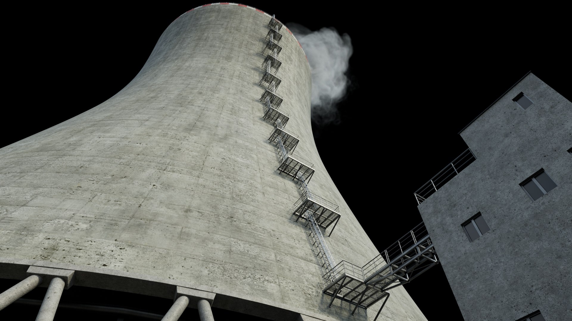 Cooling Tower With Animated 3d Vapour 3D - TurboSquid 2253324