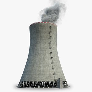 cooling tower with animated vapour