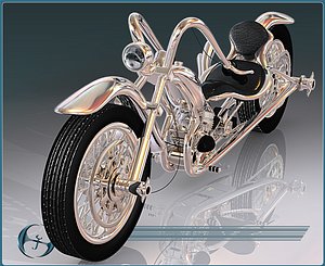 3d model chopper motorcycle