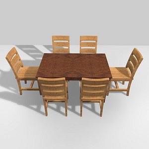3d model table chairs