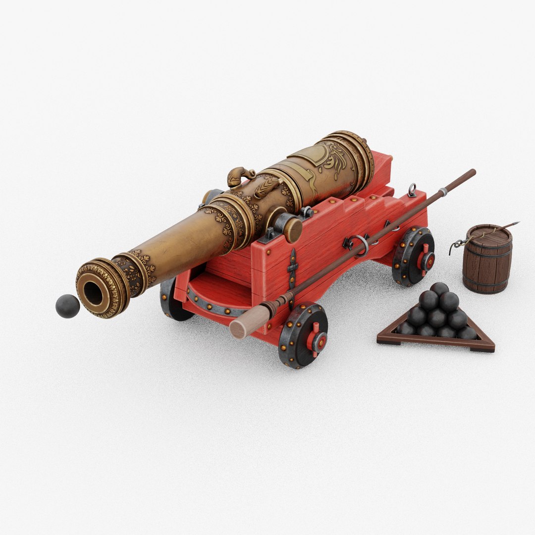 3D O Kit 01 Cannon Kit 04 Of 05 Treasure Cannon - TurboSquid 2001538