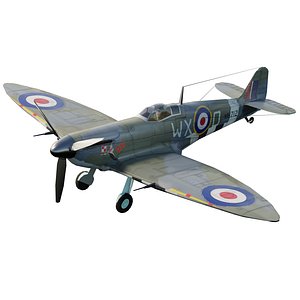 Supermarine Spitfire lowpoly WW2 fighter 3D