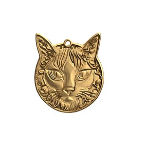 3D Cat pendant 05