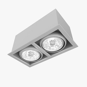 double spot light fixture 3D model