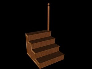 3d wooden steps library