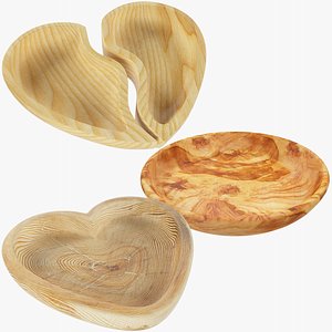 kitchen utensils wooden bowl 3D