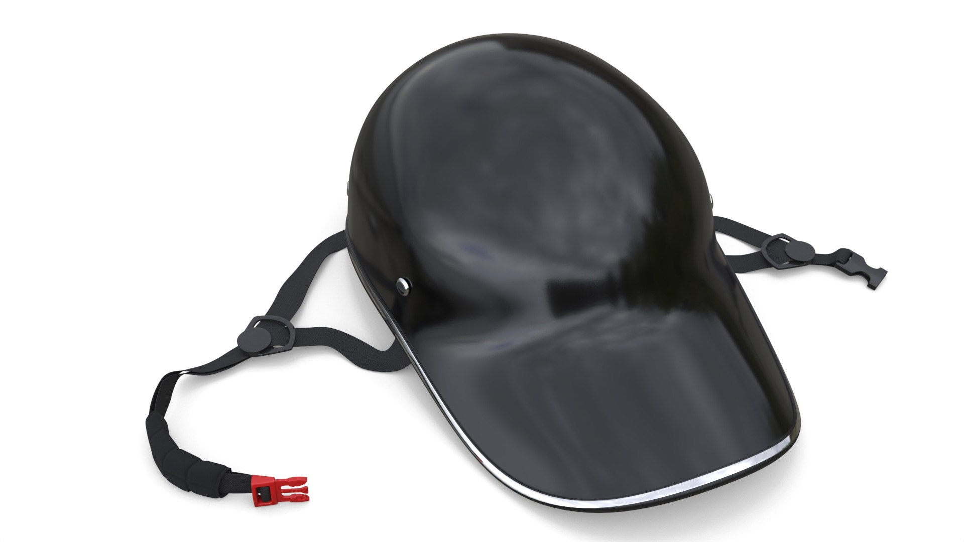 Bike Helmet Black Plastic 3D model preview