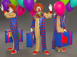 male clown 002 modeled 3D model