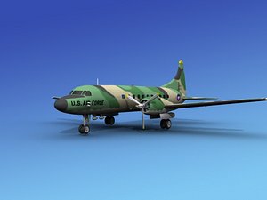 3d model propellers convair military transport