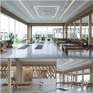 Pilates Reformer Studio Interior 3D model