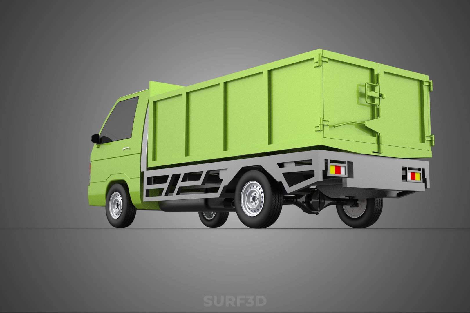 3D DELICA L300 GARBAGE RUBBISH TRASH WASTE CONTAINER DUMP TRUCK CAR ...