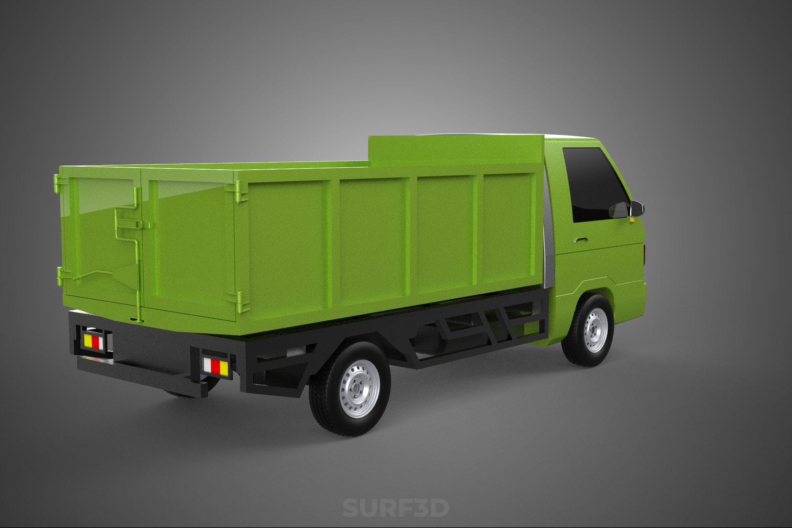 3D DELICA L300 GARBAGE RUBBISH TRASH WASTE CONTAINER DUMP TRUCK CAR ...