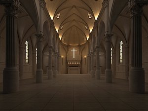Church Interior 07 3D
