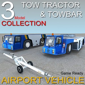 vehicle airport tow tractor 3d model