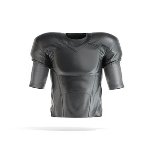 3D Black American Football Jersey - protect quarterback player uniform model