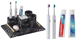 A set of bathroom accessories black 7