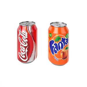 3D Coca-Cola  and Fanta Can