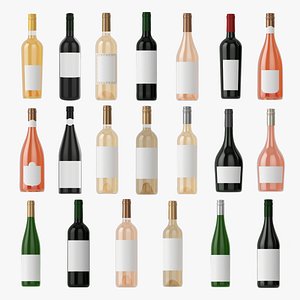 Wine bottles for mockup