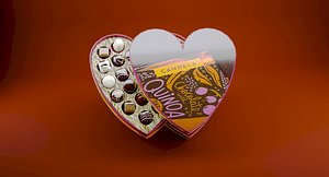 3D heart chocolate box model