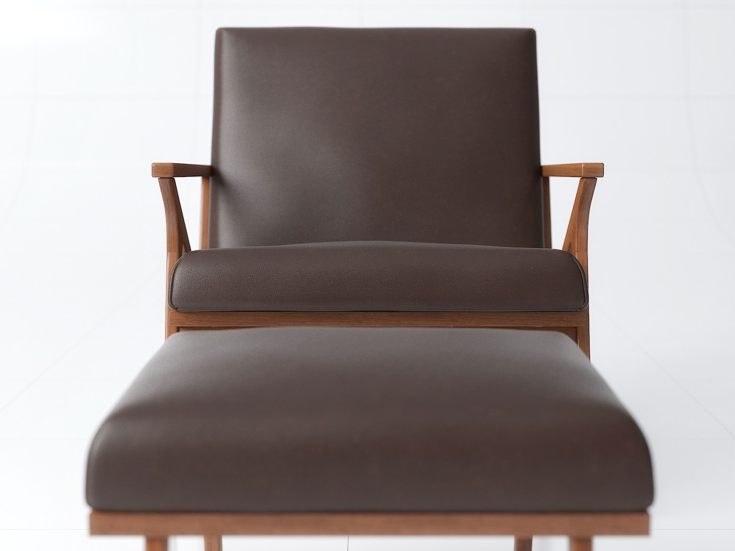 Cavett leather deals wood frame chair