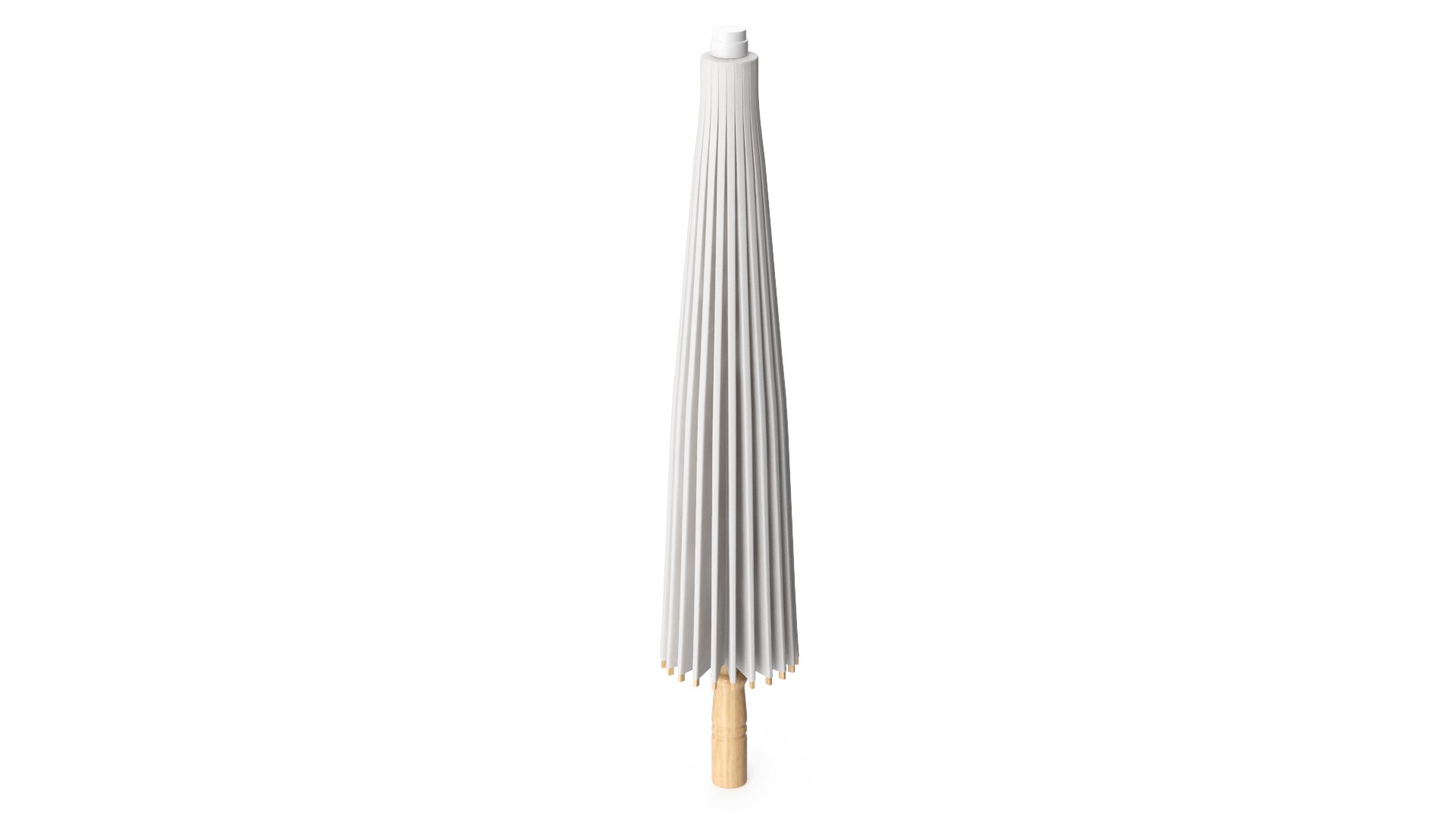 Chinese Parasol Closed White 3D model preview