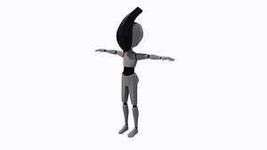 3D cyborg assassin pbr model