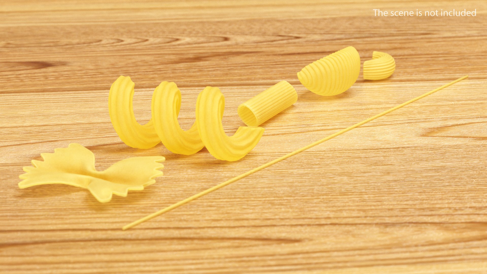 Dry Uncooked Pasta Set 3D model preview