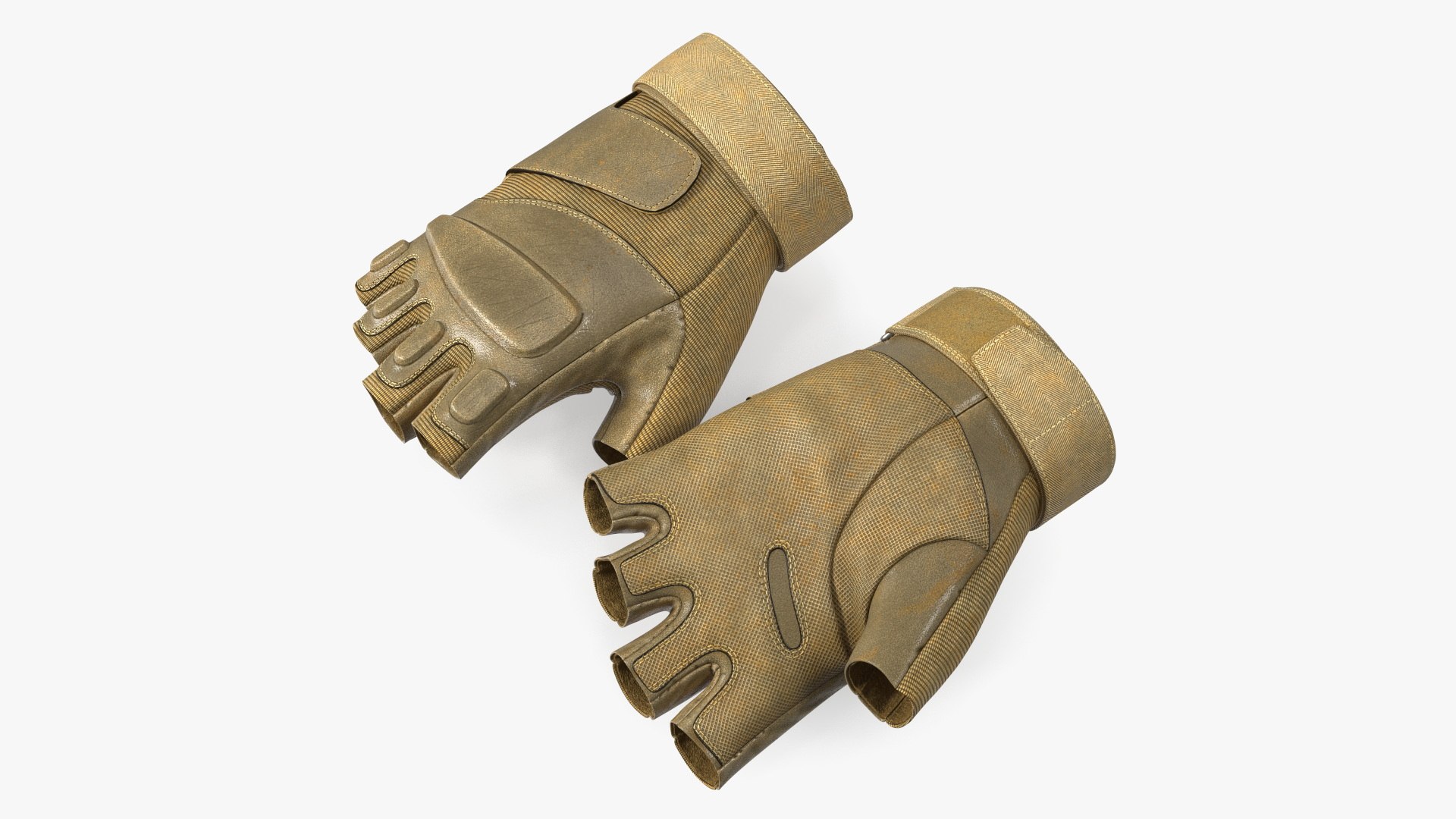 Tactical Fingerless Gloves 3D model for industrial visualization, technical presentation, simulation, product rendering, and animation