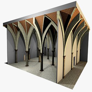 romanic vaulting column 5 3d model