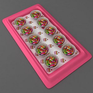 choco cupcake with tray